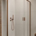 Dušas kabīne Radaway Alienta Brushed Copper D 90x90x190 bronzas profili, caurspīdīgs stikls