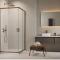 Dušas kabīne Radaway Alienta Brushed Copper D 90x90x190 bronzas profili, caurspīdīgs stikls