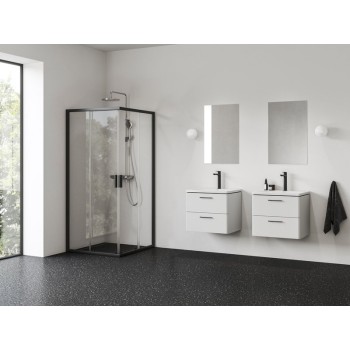 Dušas kabīne Ravak Blix II NBLRV2-90 Pusapaļa melns+stikls Caurspīdīgs 90x90cm 1LM70300Z1