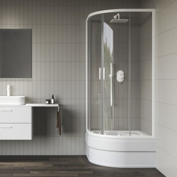 Dušas kabīne Ravak Blix II SABINA NBLCP4-90 balts matēts+stikls Transparent (1 puse) 90cm 3BM70E40Z1