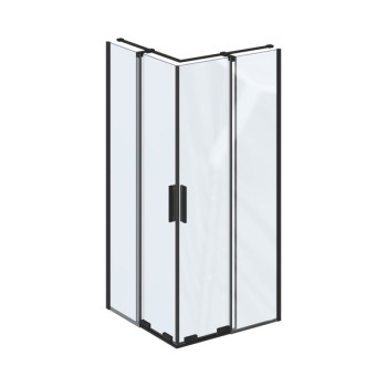 Dušas kabīne Ravak Roll RORV2-90 melns+stikls Caurspīdīgs 90cm X14V70300Z1