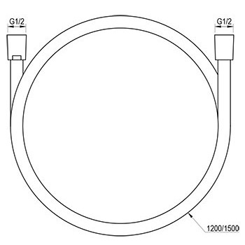 Dušas šļūtene Ravak 916.21BLM Augstspiedien, Bide 120 cm, melna matēta X07P1456