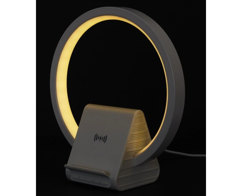 Galda Lampa LED ar bezvadu lādētāju un Bluetooth skaļruni HT0113