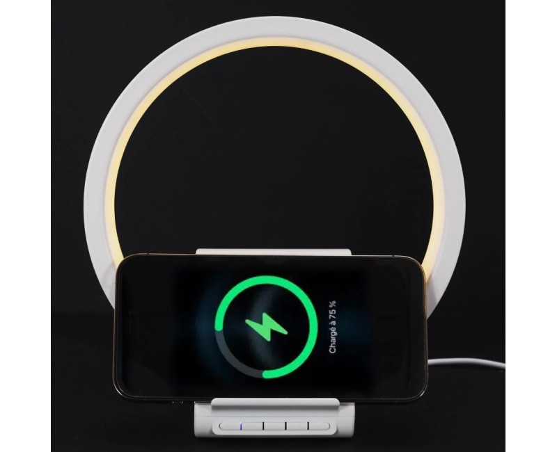 Galda Lampa LED ar bezvadu lādētāju un Bluetooth skaļruni HT0113