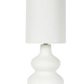 Galda lampa Keramikas ar lina abažūru – 50 cm, krēmkrāsas interjera lampa LA0044
