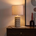 Galda lampa bēša keramikas, ar auduma abažūru LA0150
