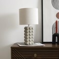 Galda lampa bēša keramikas, ar auduma abažūru LA0150