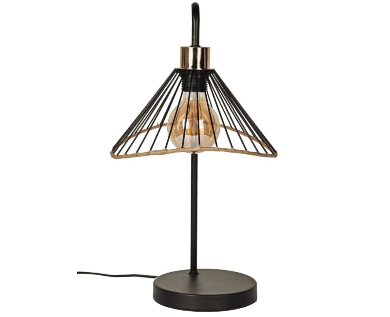 Galda lampa Industriāla ar metāla abažūru – melna, 47 cm LA0018