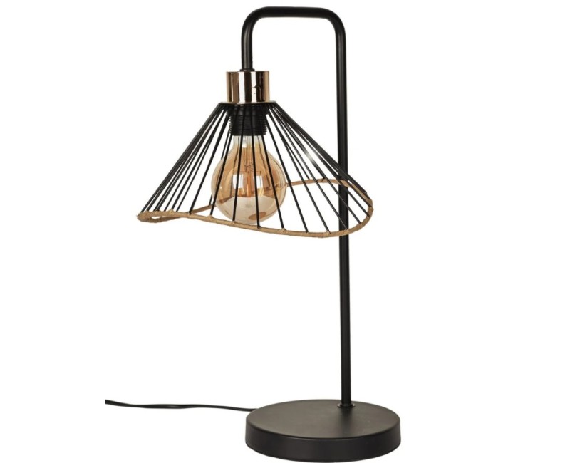 Galda lampa Industriāla ar metāla abažūru – melna, 47 cm LA0018