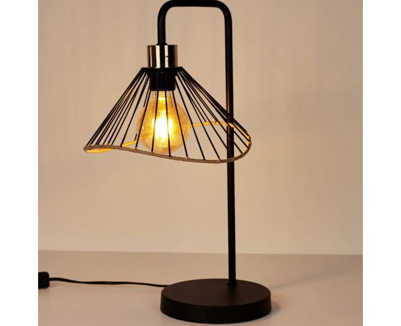 Galda lampa Industriāla ar metāla abažūru – melna, 47 cm LA0018