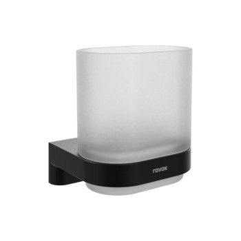 Glāze Ravak Chrome II CR 210.20BLM ar turētāju, matēti melns X07P1377