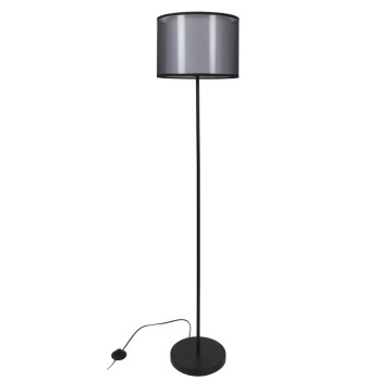 Grīdas Lampa ar dubulto abažūru – melna / pelēka, 150 cm