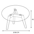 Kafijas Galdiņš, Stikla  Ø80 cm ar koka kājām_HD3800