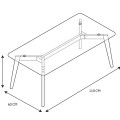 Kafijas galdiņš ar rūdīta stikla virsmu un koka kājām, 110 × 60 cm HD3801