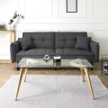 Kafijas galdiņš ar rūdīta stikla virsmu un koka kājām, 110 × 60 cm HD3801