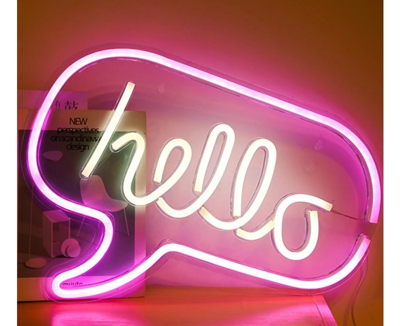 LED Lampa / Dekors  “Hello” – neona efekts LA10425