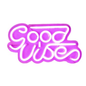 LED Lempa / Neoninis Dekoras “Good Vibes” – rožinė LA10471