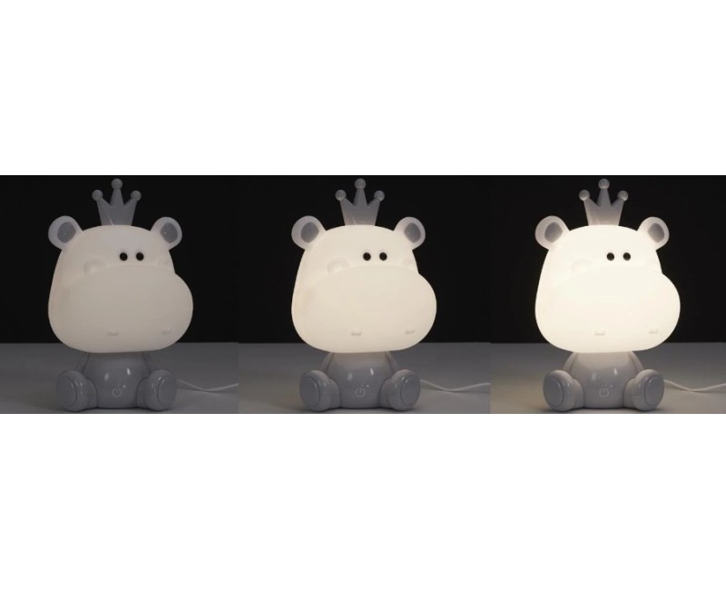 LED naktslampa “Nīlzirgs” – mīlīgs gaismas draugs bērnu istabai LA11055