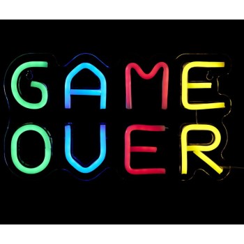 LED neono lemputė “GAME OVER”, daugiaspalvė, USB, 33 × 18 cm LA0062