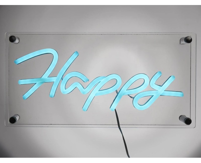 LED neona lampa “Happy” – dekoratīvs gaismas uzraksts LA0083