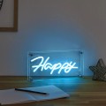 LED neona lampa “Happy” – dekoratīvs gaismas uzraksts LA0083