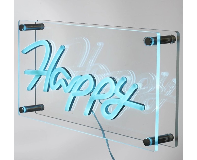LED neona lampa “Happy” – dekoratīvs gaismas uzraksts LA0083