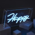 LED neona lampa “Happy” – dekoratīvs gaismas uzraksts LA0083