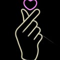 LED neona lampa “Love Sign” – rokas žests ar sirdi LA0061