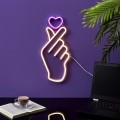 LED neona lampa “Love Sign” – rokas žests ar sirdi LA0061