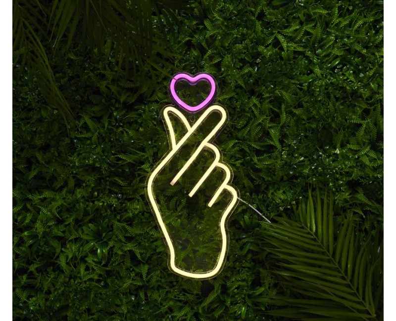 LED neona lampa “Love Sign” – rokas žests ar sirdi LA0061
