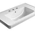 Mēbeļu izlietne Sapho CLASSIC keramikas 90x50cm, ar 3 maisītāja caurumiem balta, ExtraGlaze 8788311