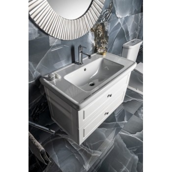 Mēbeļu izlietne Sapho CLASSIC keramikas 90x50cm, balta ExtraGlaze 8788111