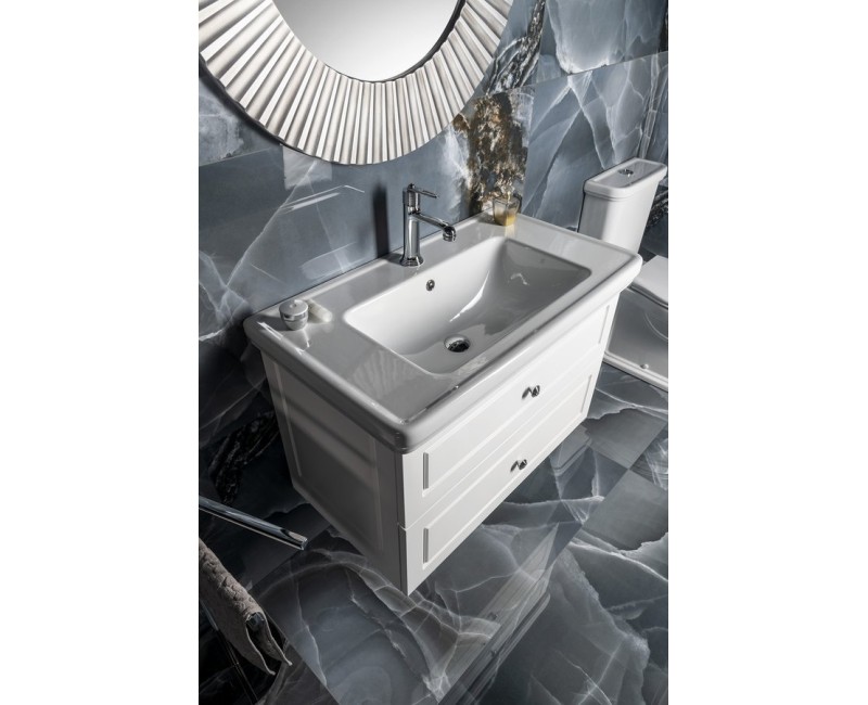 Mēbeļu izlietne Sapho CLASSIC keramikas 90x50cm, balta ExtraGlaze 8788111