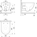 Piekaramais pods ar Bidē funkciju Ravak Uni Chrome Rim (bez vāka)  Balts X01912