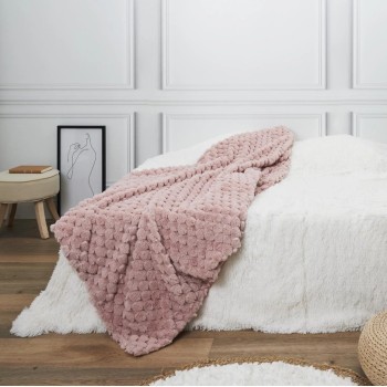 Pleds Mākslīgās kažokādas rozā TX9468