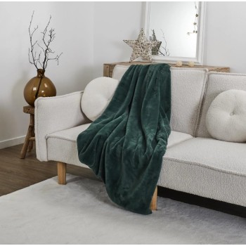 Pleds Mīkstais dekoratīvais – 120 × 150 cm Tumši zaļš TX0257