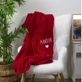 Pleds / spilvens  Sirds formas “AMOUR” – romantisks dāvanu komplekts 120×150 cm_TX0298