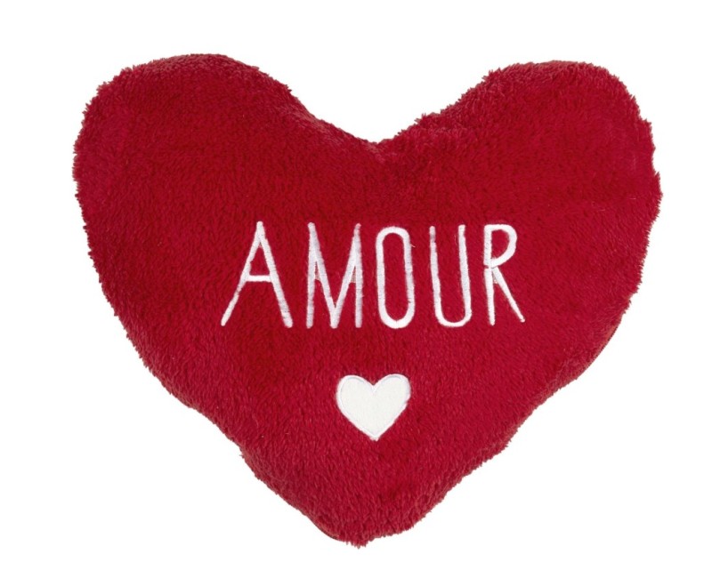 Pleds / spilvens  Sirds formas “AMOUR” – romantisks dāvanu komplekts 120×150 cm_TX0298