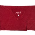 Pleds / spilvens  Sirds formas “AMOUR” – romantisks dāvanu komplekts 120×150 cm_TX0298
