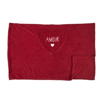 Pleds / spilvens  Sirds formas “AMOUR” – romantisks dāvanu komplekts 120×150 cm TX0298