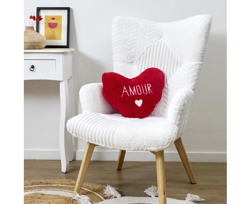 Pleds / spilvens  Sirds formas “AMOUR” – romantisks dāvanu komplekts 120×150 cm_TX0298