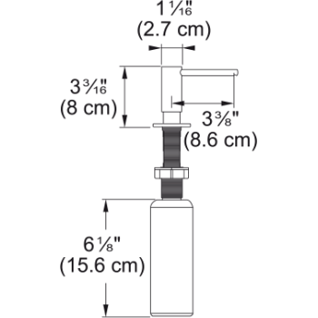 Šķidro ziepju dozators Franke Atlas Neo - mazgāšanas līdzekļa dozators, 350 ml, zelta krāsā 112.0717.105