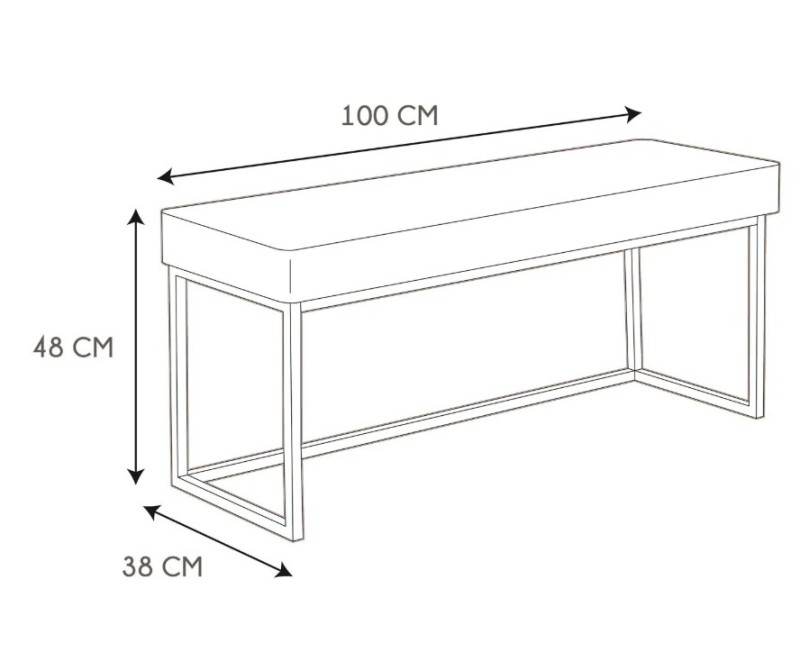 Sols Mīkstais sēdeklis ar metāla rāmi (100 cm)_HD6837