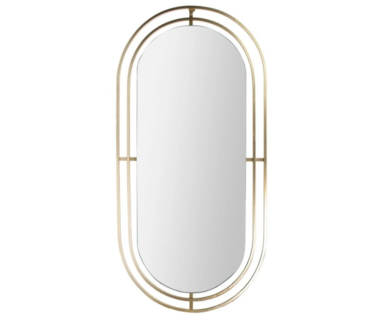 Spogulis Ovāls sienas ar zelta metāla rāmi, 90 cm