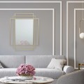 Spogulis Sienas “Golden Lines” ar zelta metāla rāmi, 73 × 93 cm HD4367