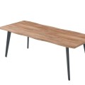 Virtuves galds ar ozola efekta MDF virsmu un melnām metāla kājām, 150–210 cm HD7363