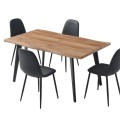 Virtuves galds ar ozola efekta MDF virsmu un melnām metāla kājām, 150–210 cm HD7363