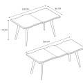 Virtuves galds ar ozola efekta MDF virsmu un melnām metāla kājām, 150–210 cm HD7363
