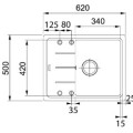 Virtuves izlietne Franke Basis Fragranīta BFG 611-62, 62x50 cm, balta-ledus 114.0285.103