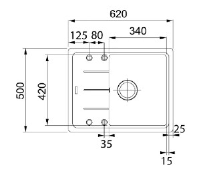 Virtuves izlietne Franke Basis Fragranīta BFG 611-62, 62x50 cm, onikss 114.0285.105